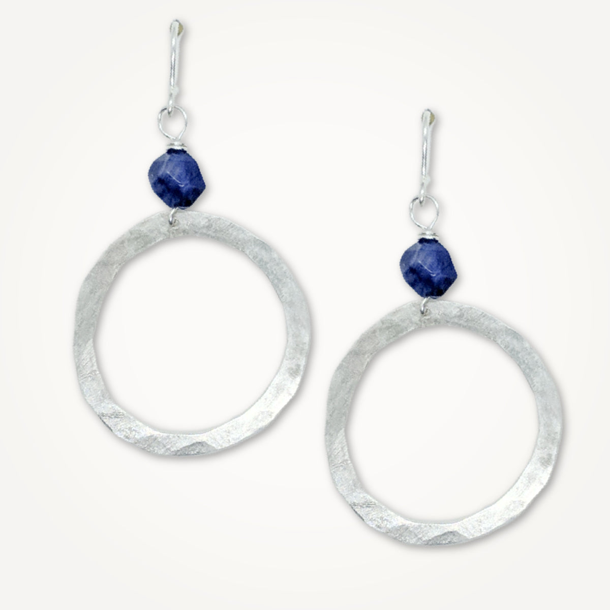 Organic Hoop Earrings • Choice of Star Cut Stone