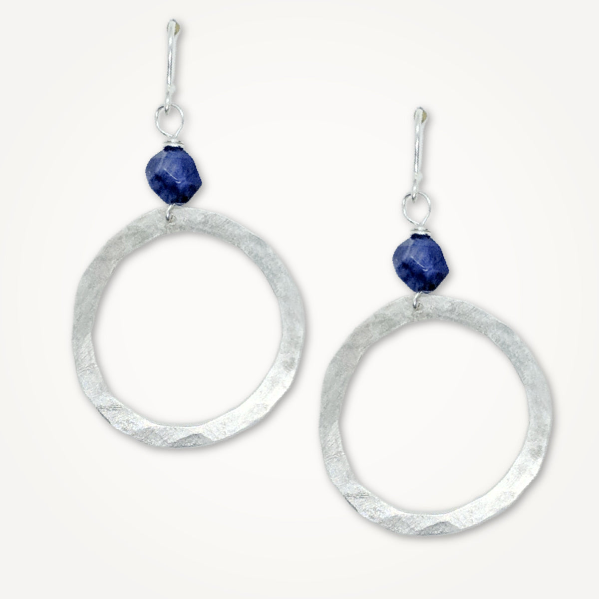 Organic Hoop Earrings • Choice of Star Cut Stone