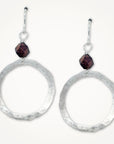 Organic Hoop Earrings • Choice of Star Cut Stone