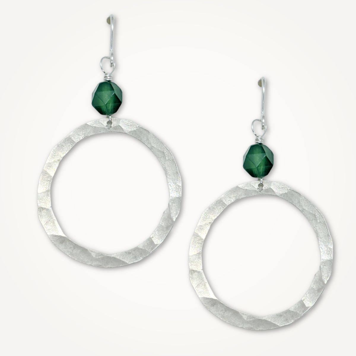 Organic Hoop Earrings • Choice of Star Cut Stone