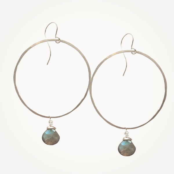 Luna Hoop Earrings • Labradorite
