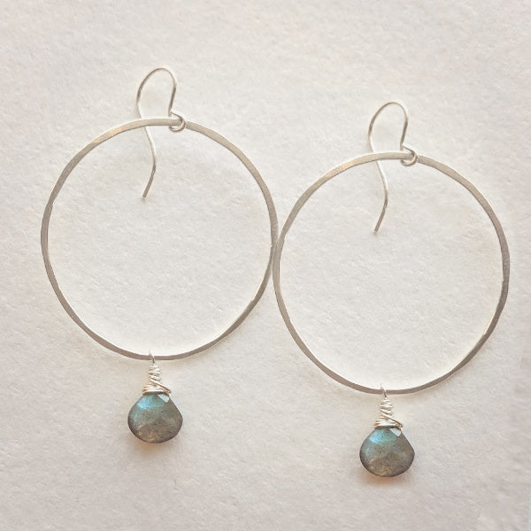 Luna Hoop Earrings • Labradorite