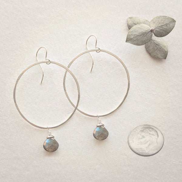 Luna Hoop Earrings • Labradorite