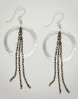 Organic Hoop Fringe Earrings • Antique Brass