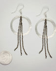 Organic Hoop Fringe Earrings • Antique Brass