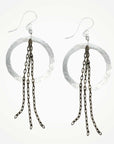 Organic Hoop Fringe Earrings • Antique Brass
