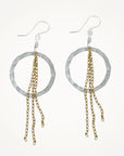Organic Hoop Fringe Earrings • Gold
