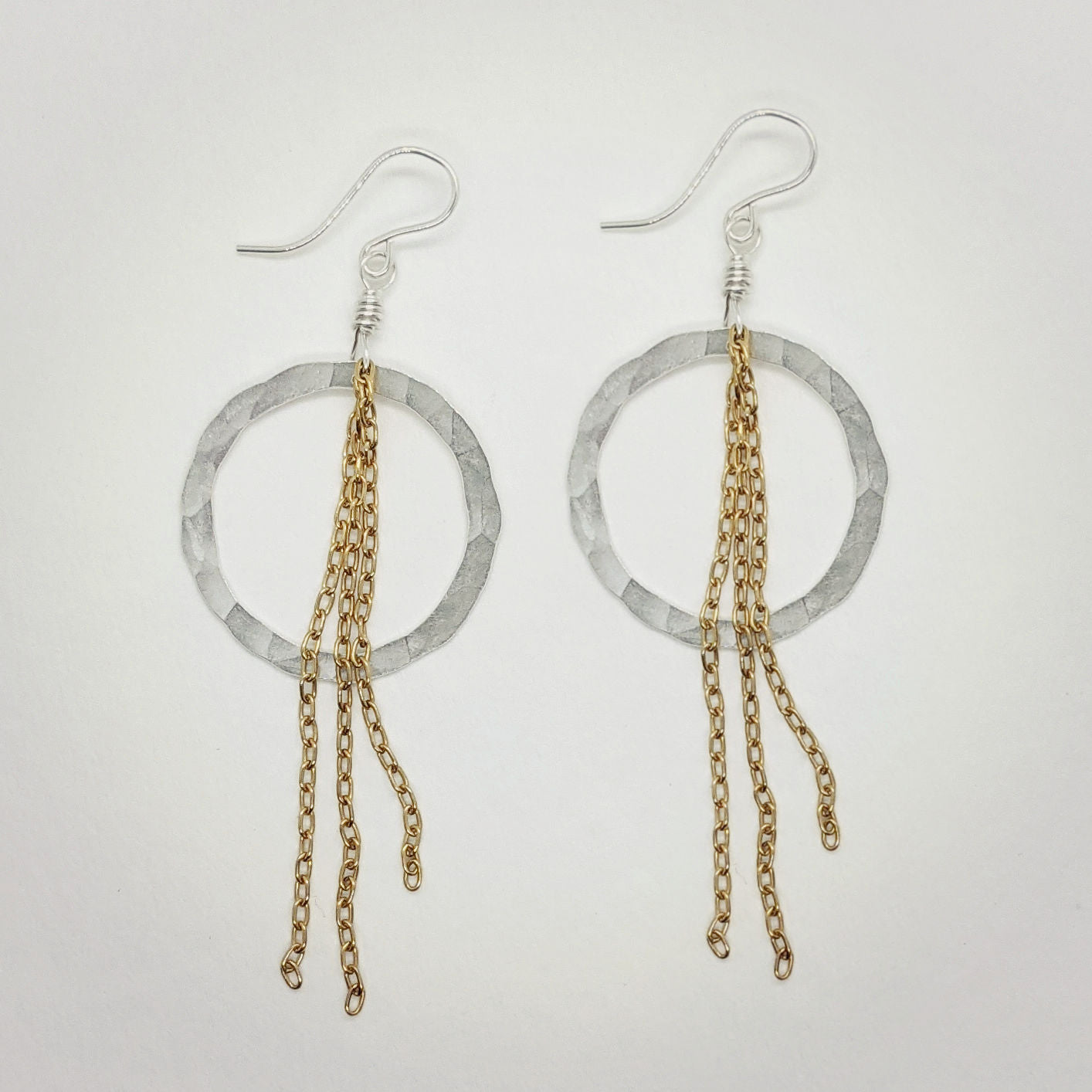 Organic Hoop Fringe Earrings • Gold