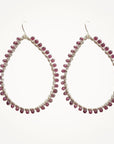 Woven Garnet Hoop Earrings