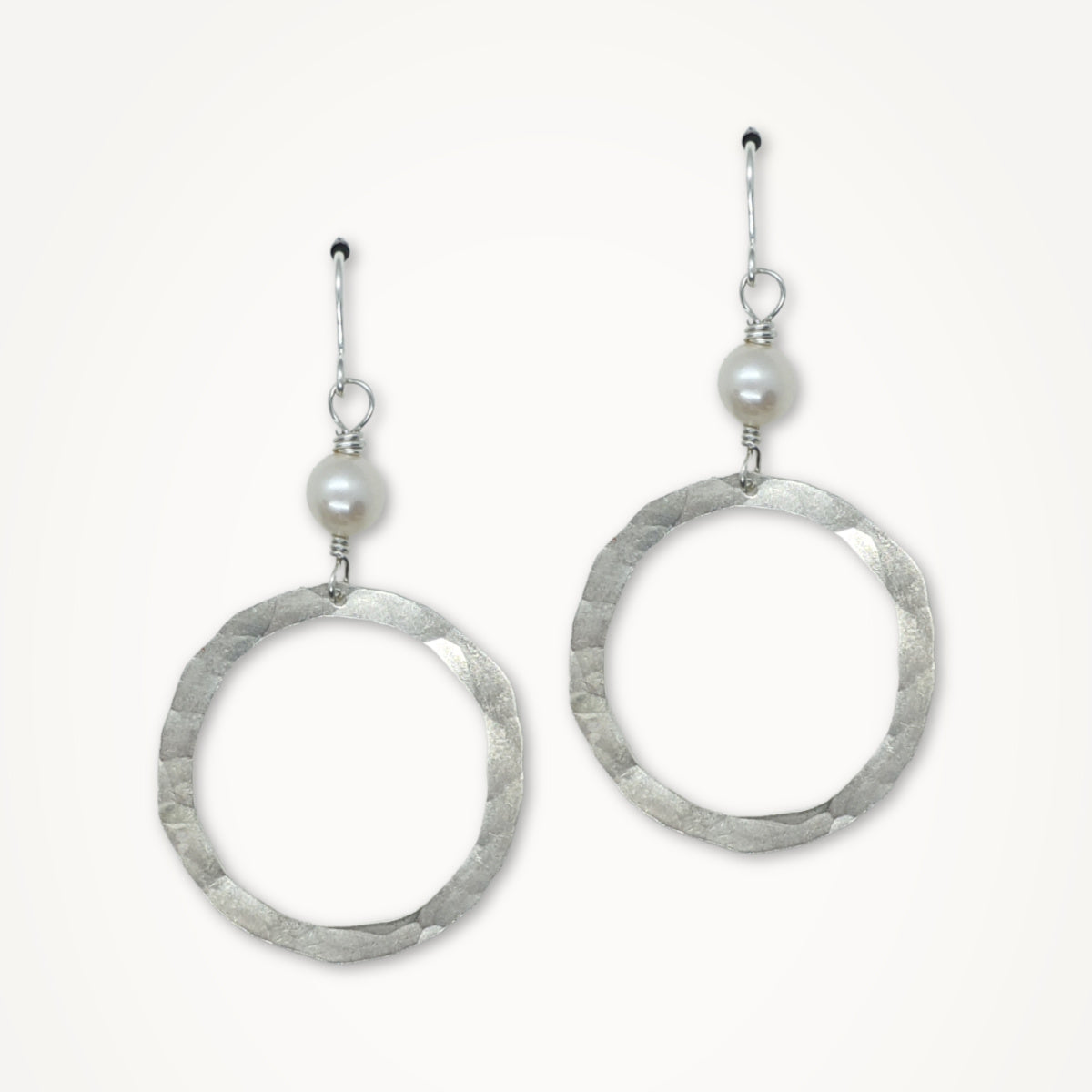 Organic Hoop Earrings • Choice of Pearl