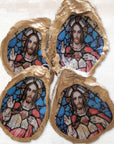 Jesus of the Sacred Heart • Oyster Shell Ornament