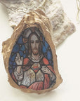 Jesus of the Sacred Heart • Oyster Shell Ornament