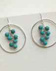 Cluster Hoop Earrings • Green Turquoise
