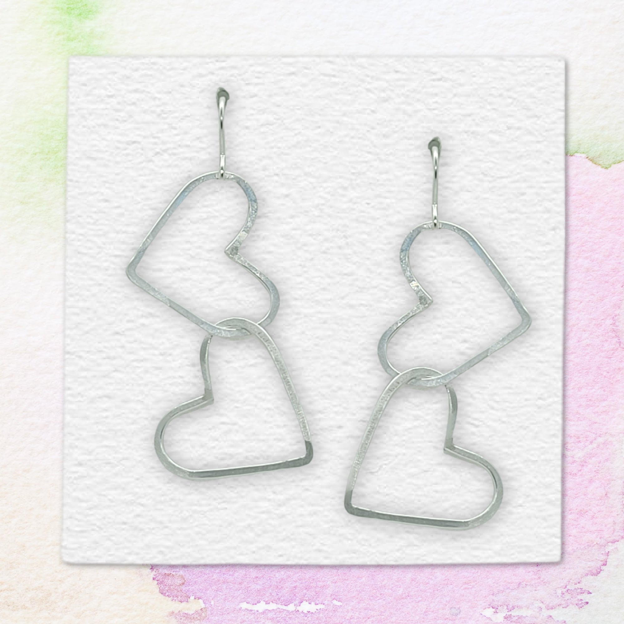 Linked Heart Earrings Sterling Silver | Beatrixbell Jewelry
