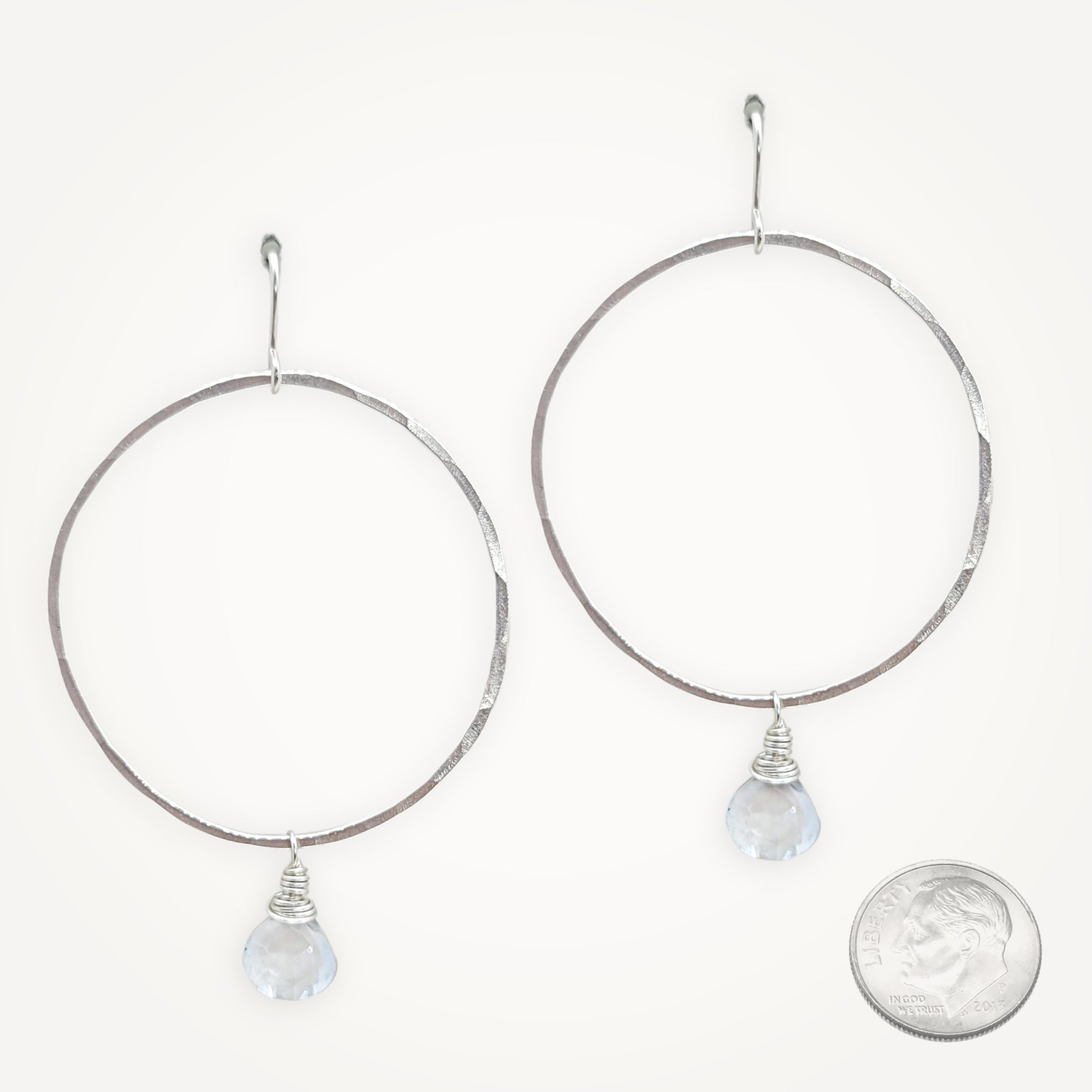 Luna Hoop Earrings • Aquamarine