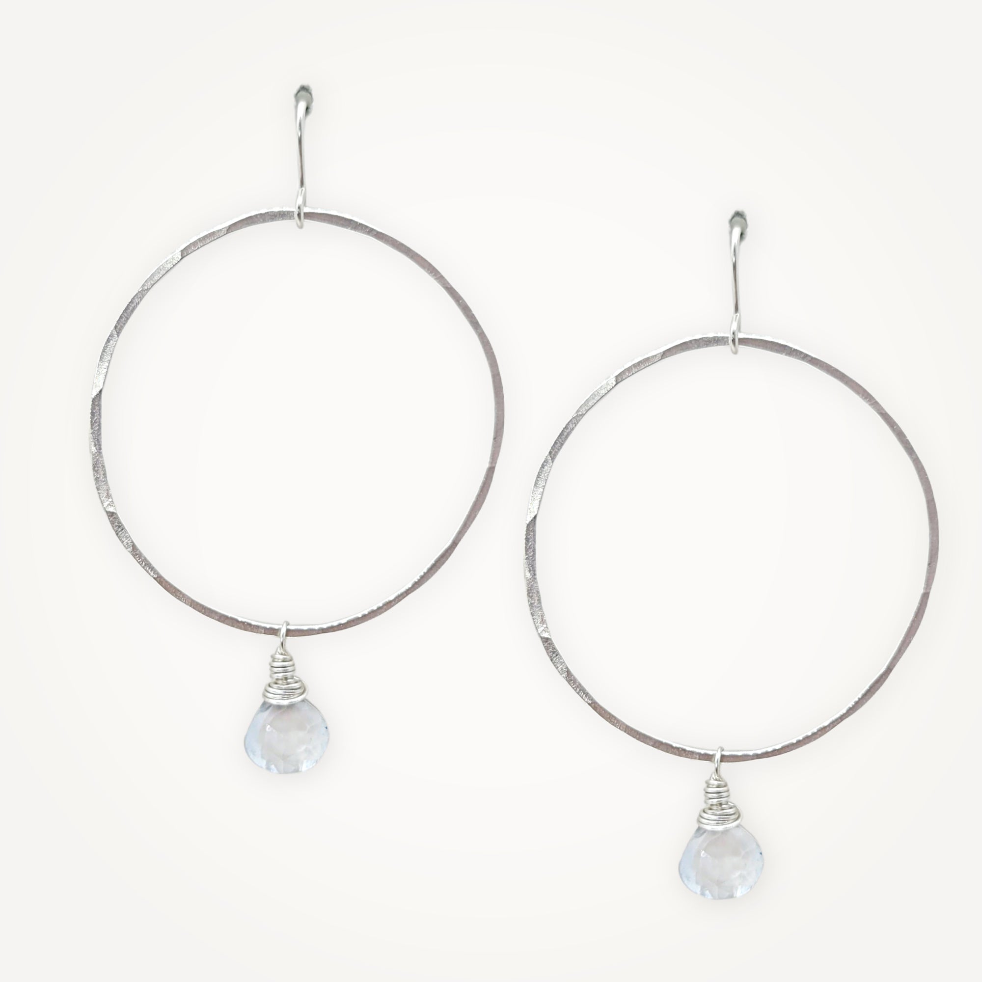 Luna Hoop Earrings • Aquamarine