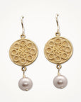 Petite Medallion Earrings • Colored Pearl
