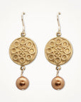 Petite Medallion Earrings •  Colored Pearl