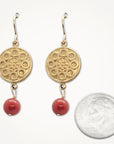 Petite Medallion Earrings •  Colored Pearl