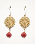 Petite Medallion Earrings •  Colored Pearl