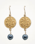 Petite Medallion Earrings • Colored Pearl