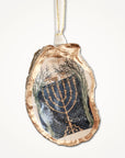Hanukkah Menorah Ornament • Oyster Shell