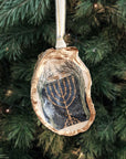 Hanukkah Menorah Ornament • Oyster Shell