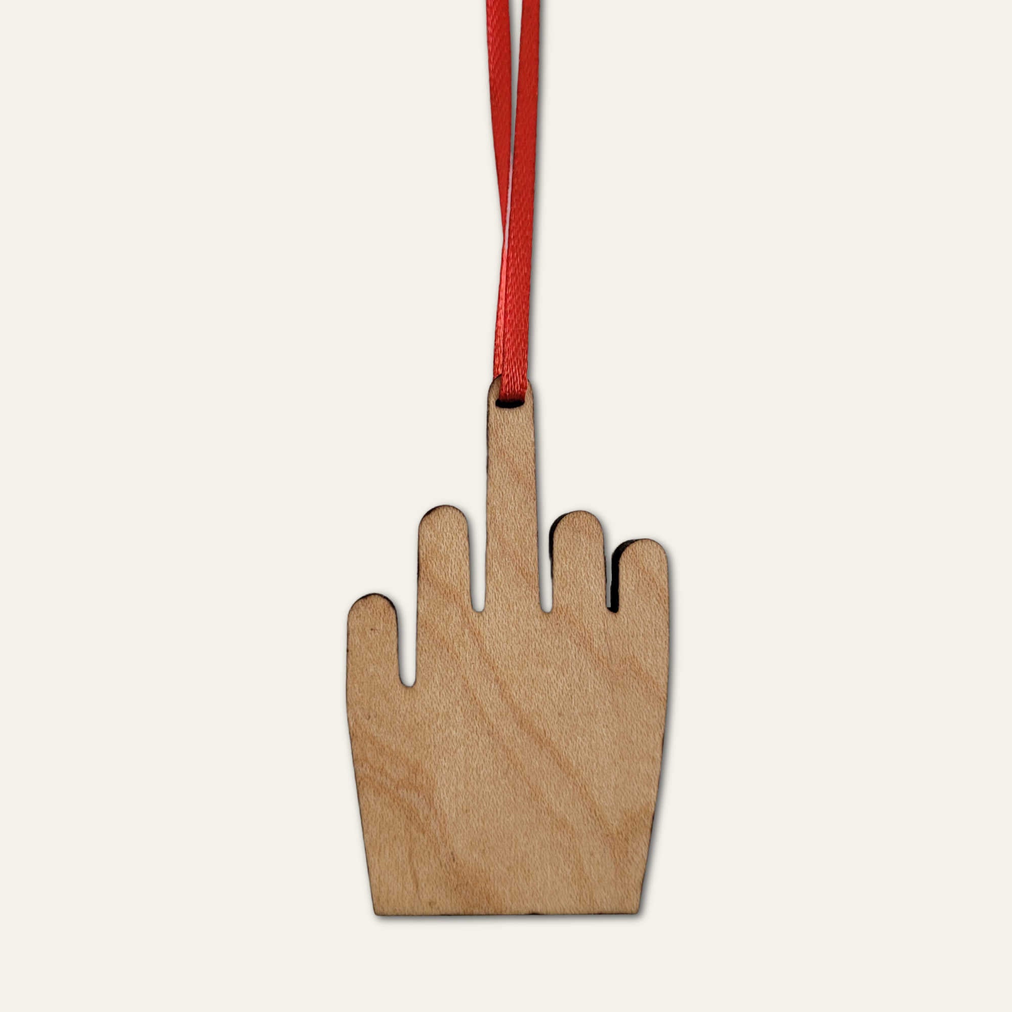 Middle Finger Wooden Ornament