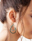 Mixed Metal Organic Teardrop Earrings