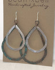 Mixed Metal Organic Teardrop Earrings