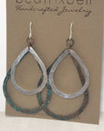 Mixed Metal Organic Teardrop Earrings