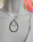 Mixed Metal Organic Teardrop Necklace