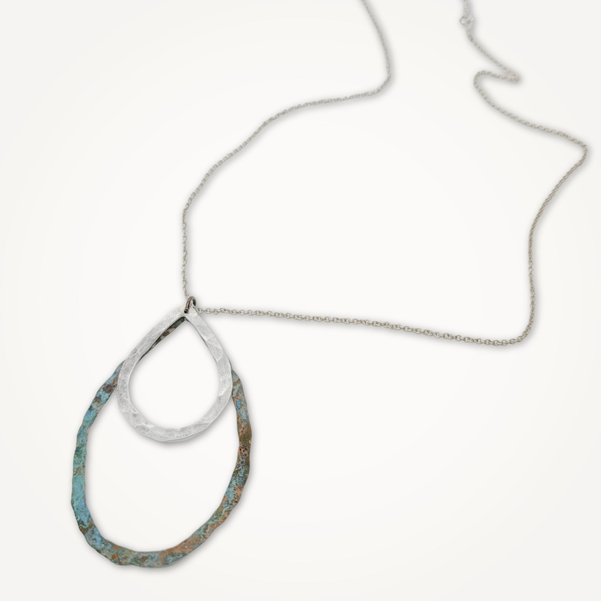 Mixed Metal Organic Teardrop Necklace