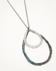 Mixed Metal Organic Teardrop Necklace