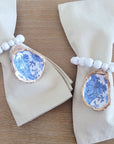 Chinoiserie Oyster Shell • Wine Bottle Charm or Napkin Ring