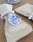 Chinoiserie Oyster Shell • Wine Bottle Charm or Napkin Ring
