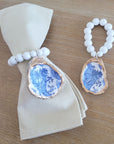 Chinoiserie Oyster Shell • Wine Bottle Charm or Napkin Ring