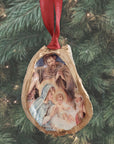 Nativity Christmas Tree Oyster Shell Ornament • Version 2