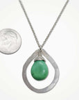 Organic Teardrop Necklace • Green Turquoise