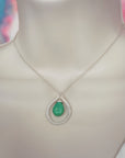 Organic Teardrop Necklace • Green Turquoise