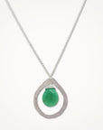 Organic Teardrop Necklace • Green Turquoise