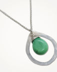 Organic Teardrop Necklace • Green Turquoise