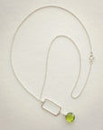 Vertical Frame Necklace • Spring Green Quartz