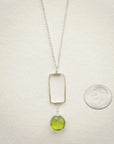 Vertical Frame Necklace • Spring Green Quartz