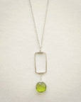 Vertical Frame Necklace • Spring Green Quartz