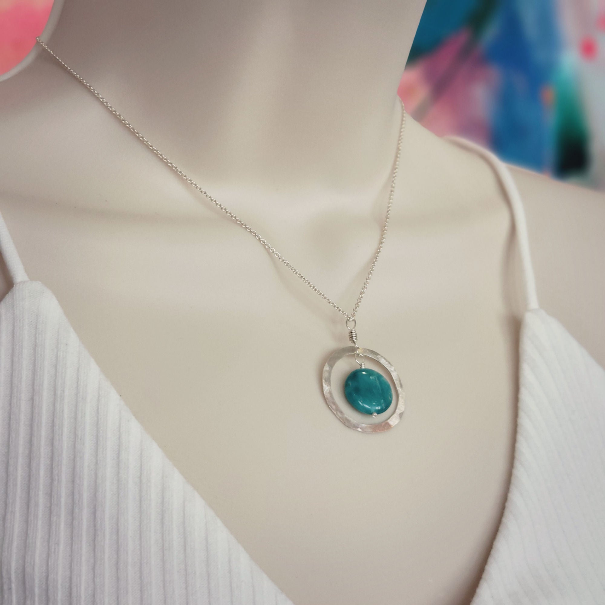 Organic Hoop Necklace • Russian Amazonite