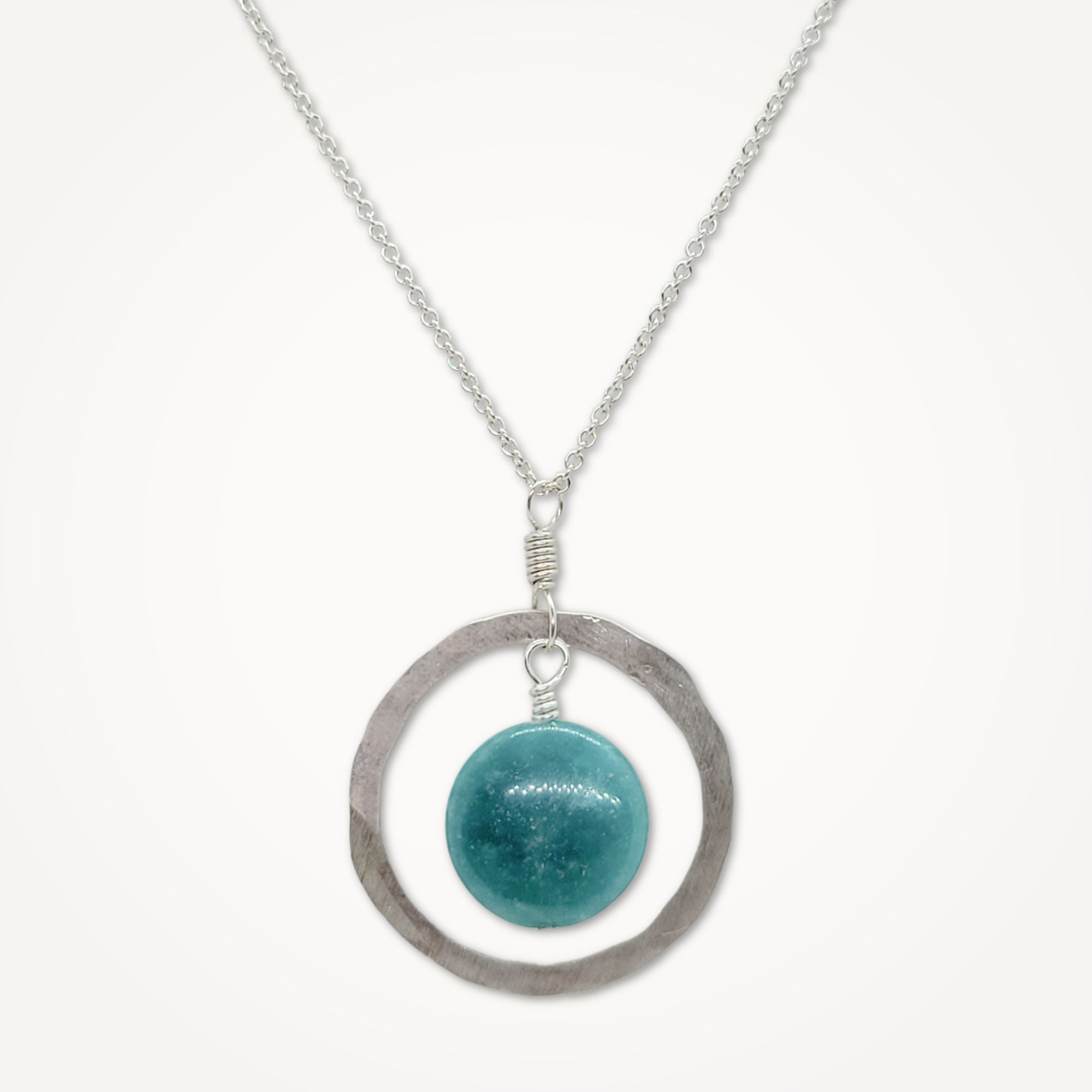 Organic Hoop Necklace • Russian Amazonite