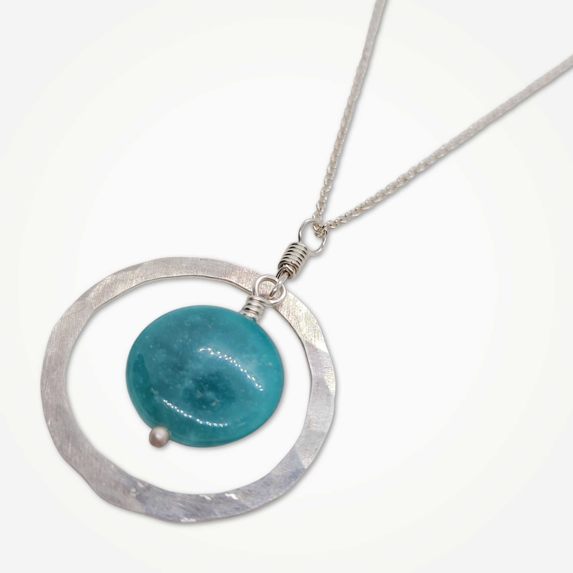 Organic Hoop Necklace • Russian Amazonite