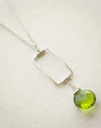 Vertical Frame Necklace • Spring Green Quartz
