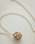 Gold Nest Necklace • Choice of Pearls